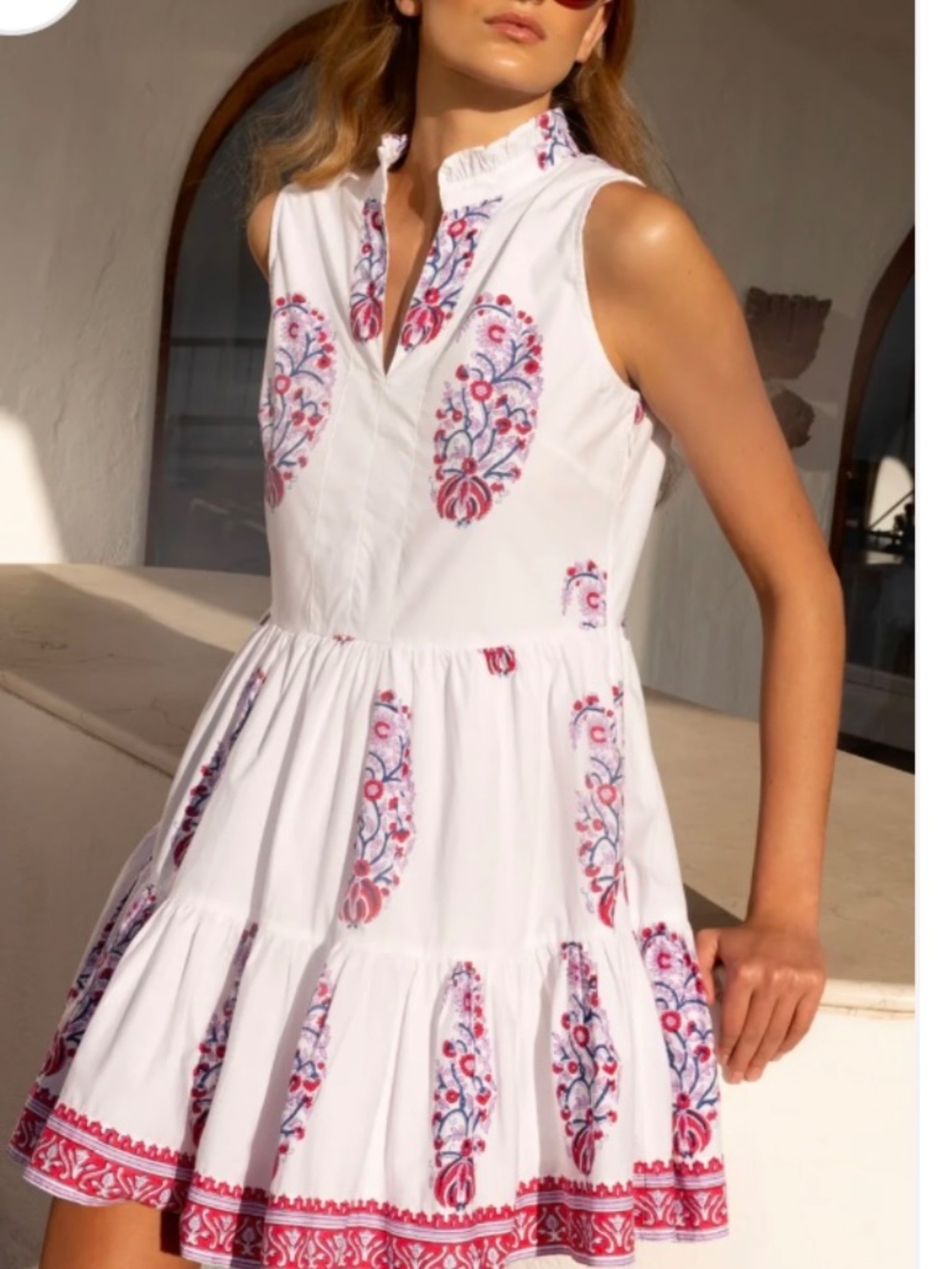 WOMENS XS OLIPHANT YOKE DRESS - VERNA RED - MINI